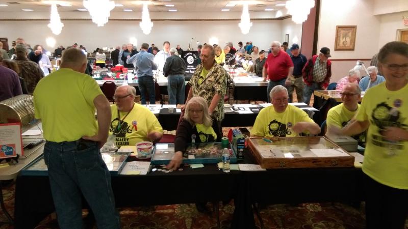 Wisconsin Valley Coin Club’s welcome table
