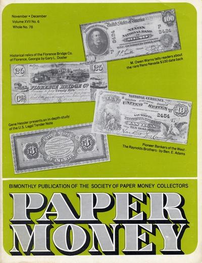Paper Money - Vol. XVII, No. 6 - Whole No. 78 - November 